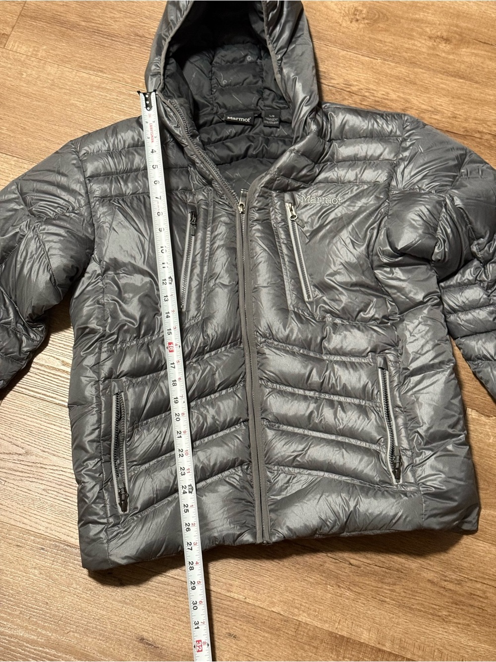 Marmot 650 Fill Down Puffer Jacket Womens Size Large Gray Lightweight Outdoors - Picture 6 of 7